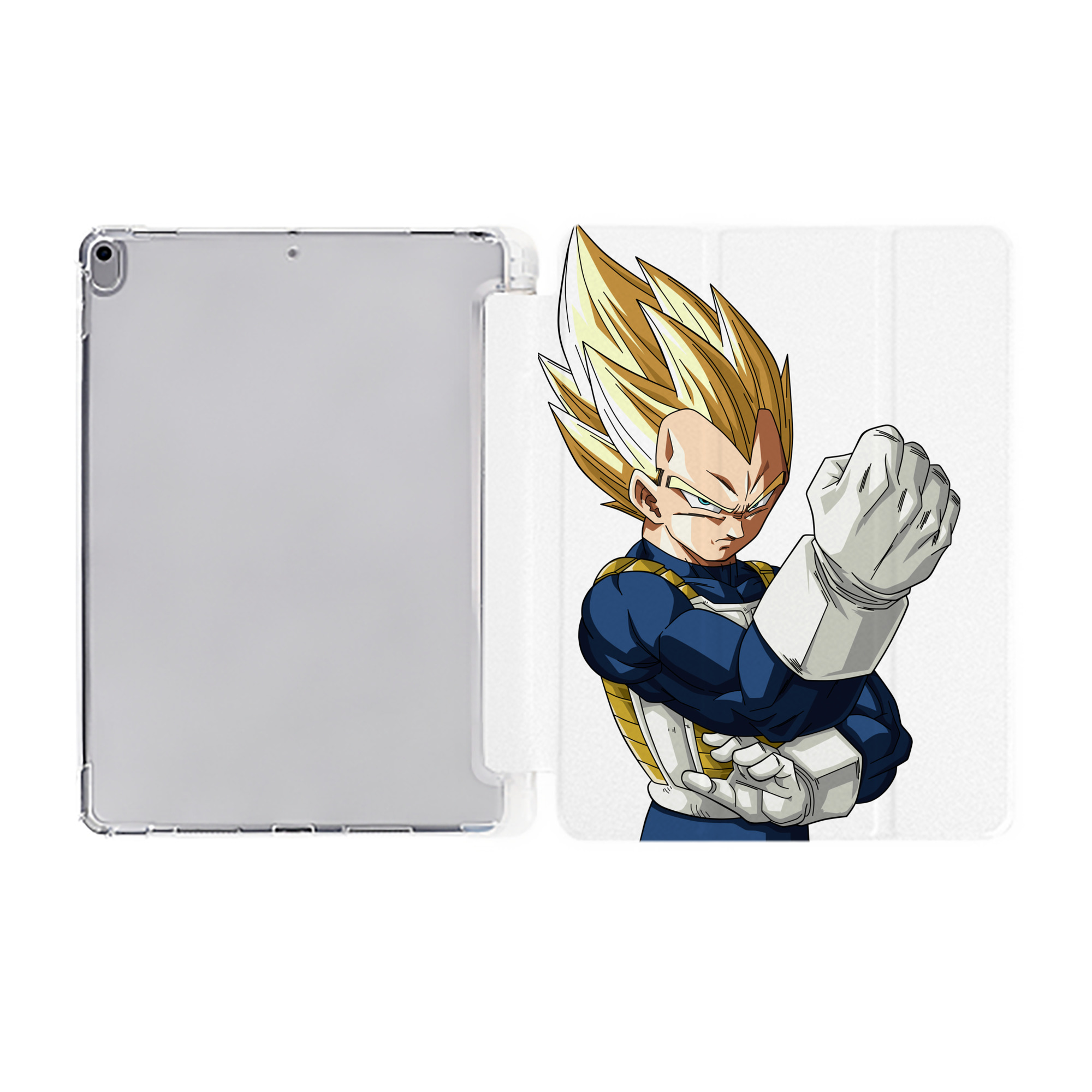 （画像用） ドラゴンボール ベジータ四世（Bejīta Yonsei）DRAGON BALL Vegeta IV IPad ケース ペン収納付き 三つ折りスタンド PUレザー×シリコン 対応機種9.5/10.5/10.9インチ